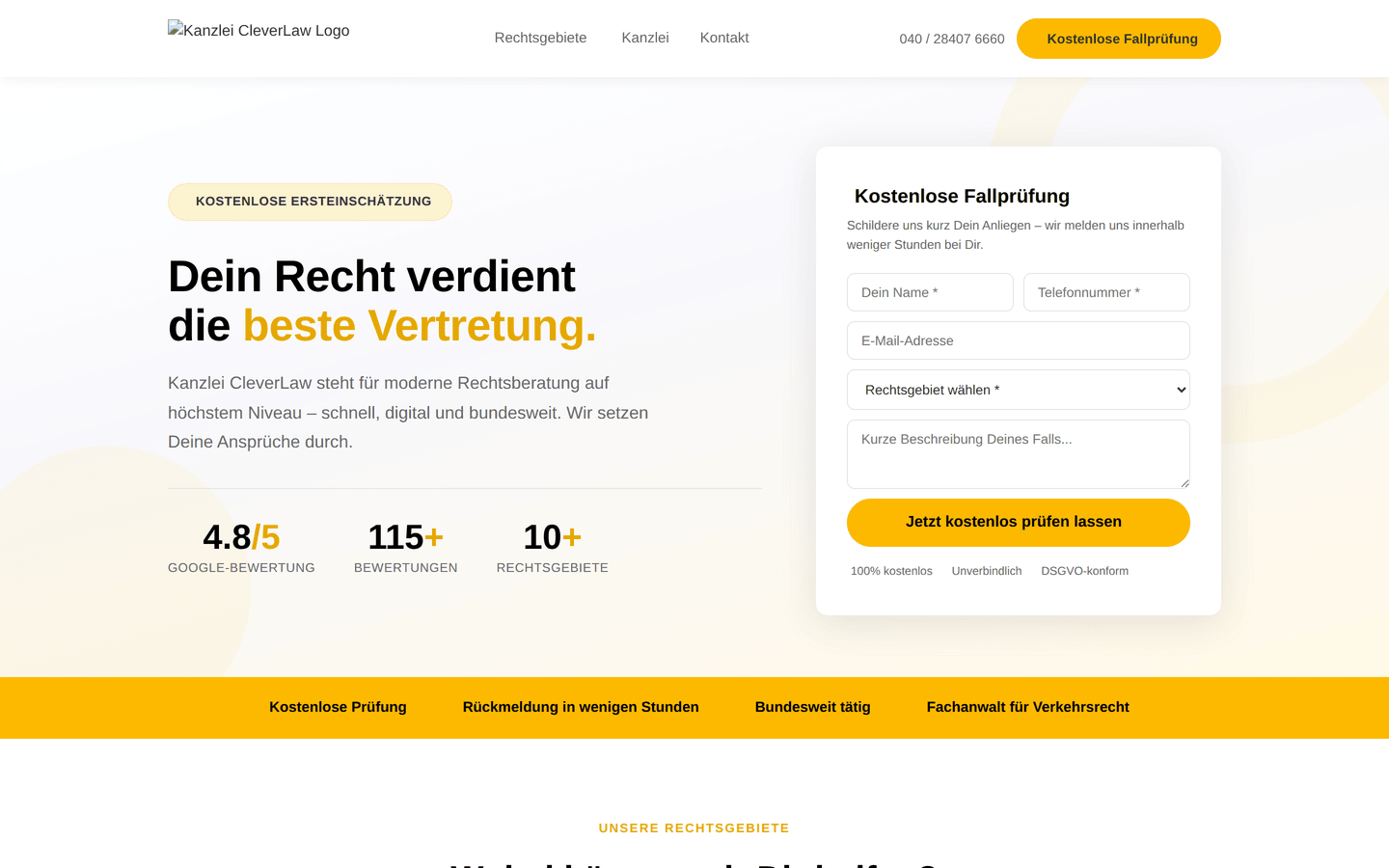 Cleverlaw – Desktop-Mockup