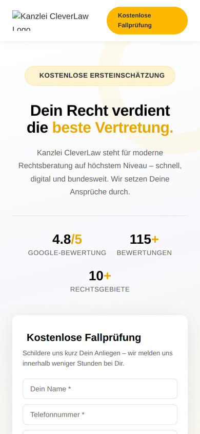 Cleverlaw – Mobile-Mockup