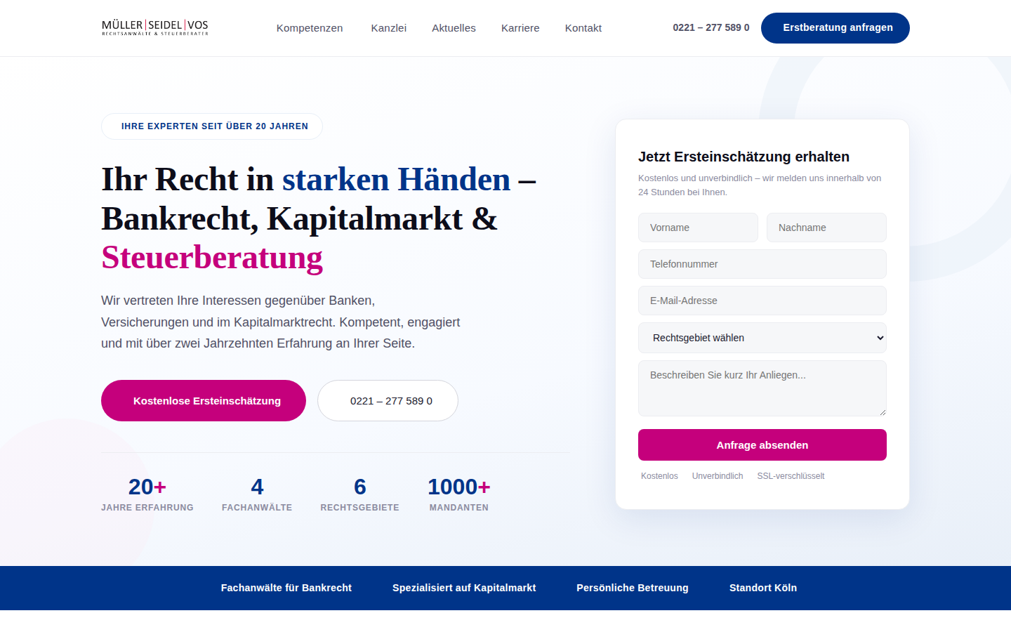 Müller Seidel Vos – Desktop-Mockup