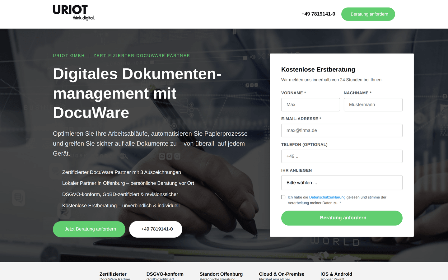 uriot GmbH – Desktop-Mockup